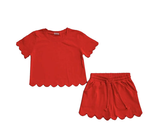 MCS Red Scalloped Set